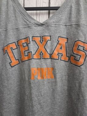 PINK Victoria's Secret Kids' Texas Graphic Tee - Gray with Orange Letters